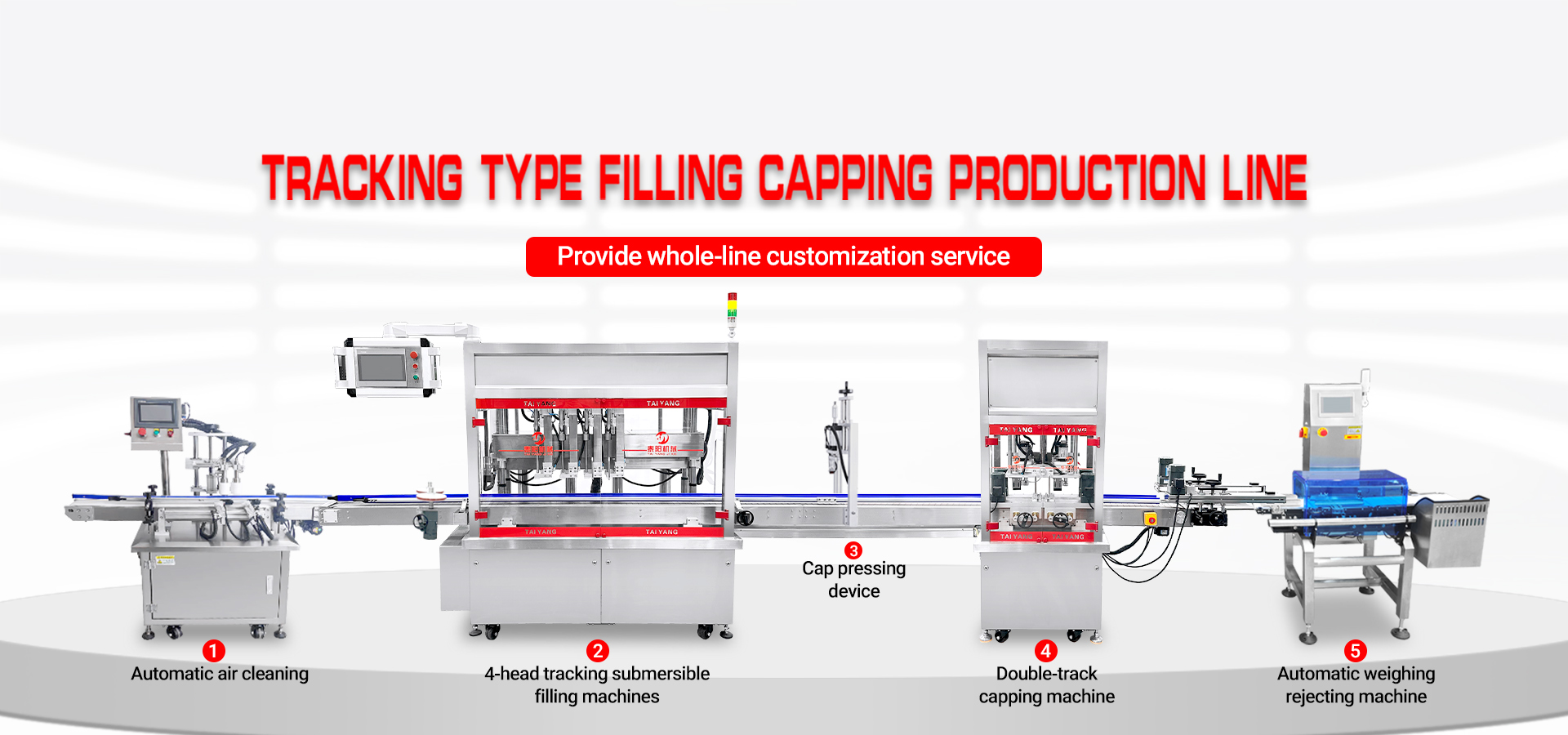 Liquid implens machina productio linea